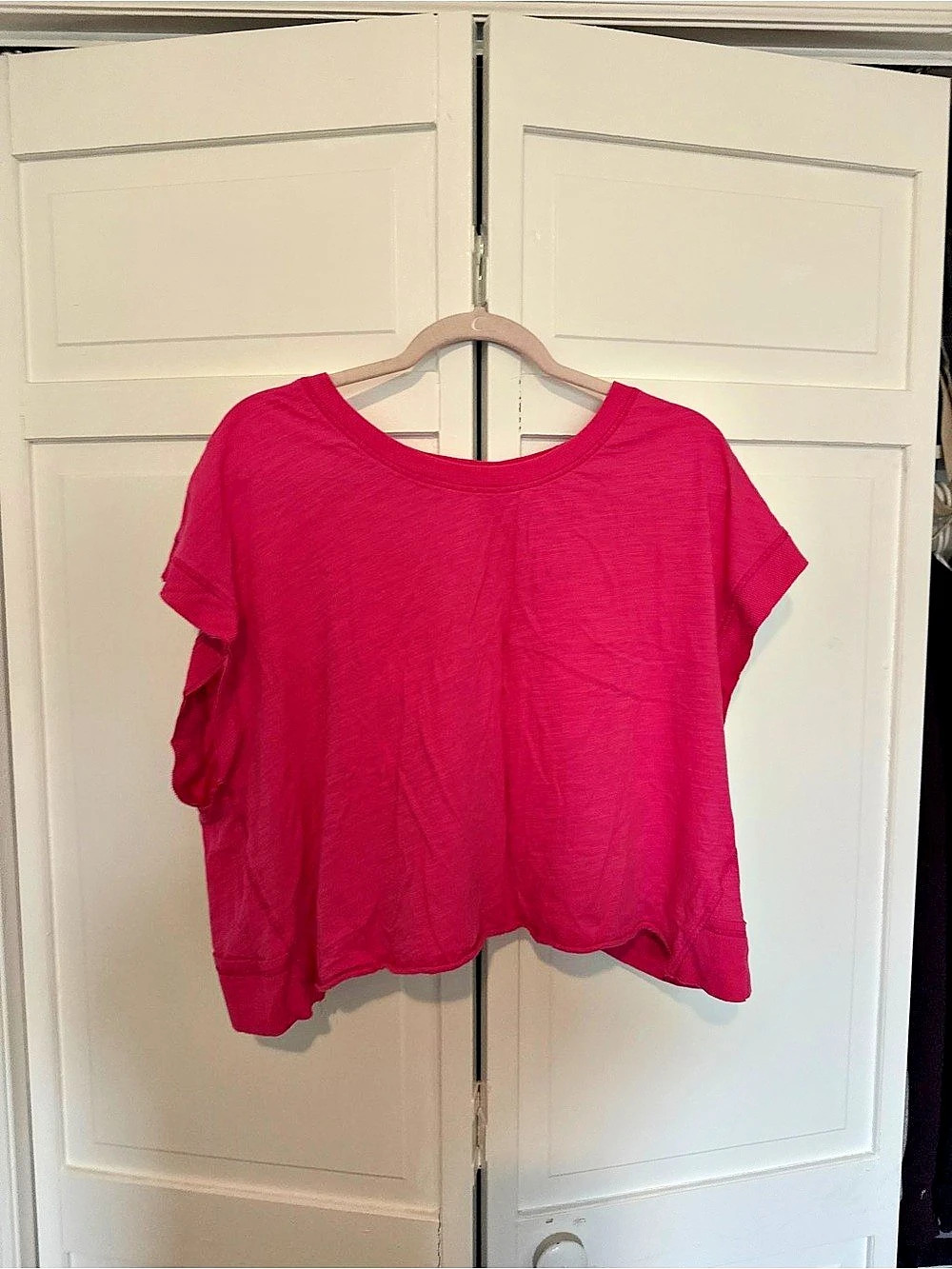 Free People Pink Short Sleeve Top Size Medium